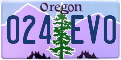 OR license plate 024EVO