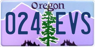 OR license plate 024EVS