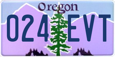 OR license plate 024EVT