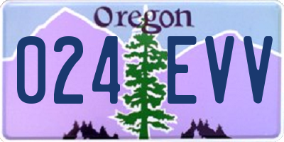 OR license plate 024EVV