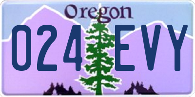 OR license plate 024EVY