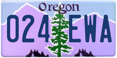 OR license plate 024EWA
