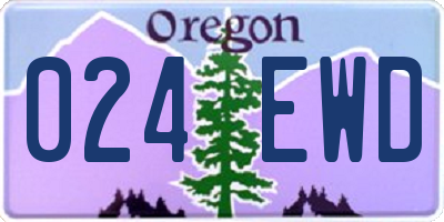 OR license plate 024EWD