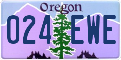 OR license plate 024EWE