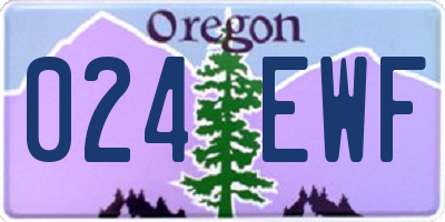OR license plate 024EWF