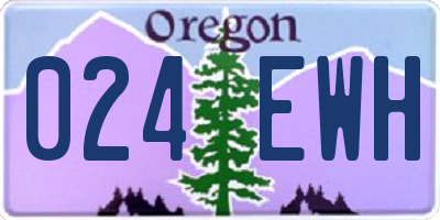 OR license plate 024EWH