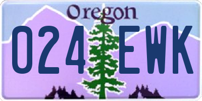 OR license plate 024EWK