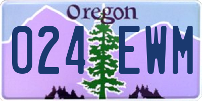 OR license plate 024EWM
