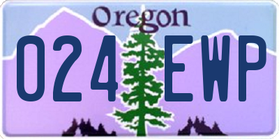 OR license plate 024EWP