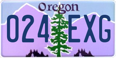 OR license plate 024EXG
