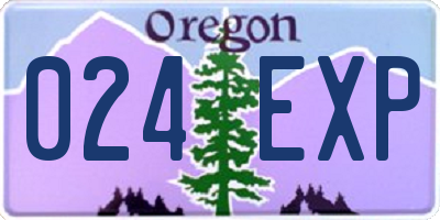 OR license plate 024EXP