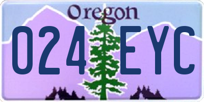 OR license plate 024EYC