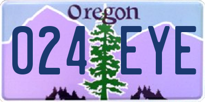 OR license plate 024EYE