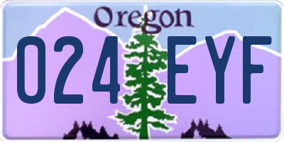 OR license plate 024EYF