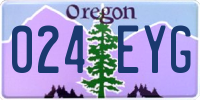 OR license plate 024EYG