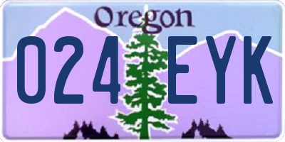 OR license plate 024EYK