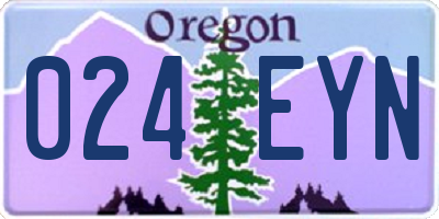 OR license plate 024EYN