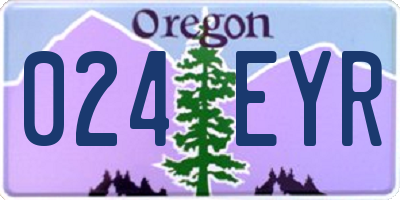 OR license plate 024EYR