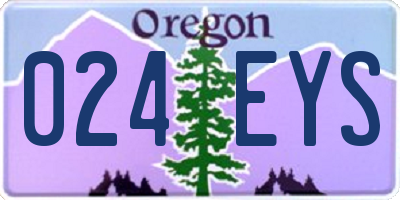 OR license plate 024EYS