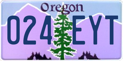 OR license plate 024EYT