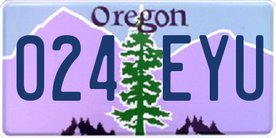 OR license plate 024EYU