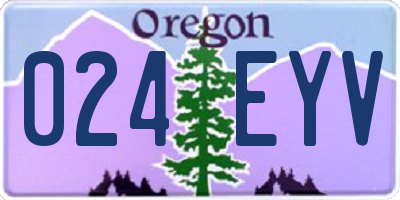 OR license plate 024EYV