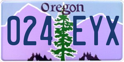 OR license plate 024EYX