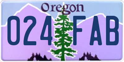 OR license plate 024FAB