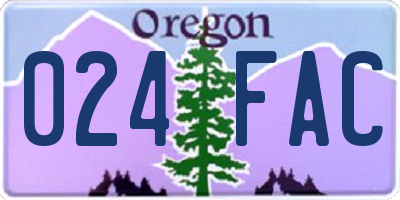 OR license plate 024FAC