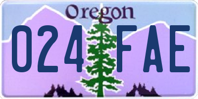OR license plate 024FAE