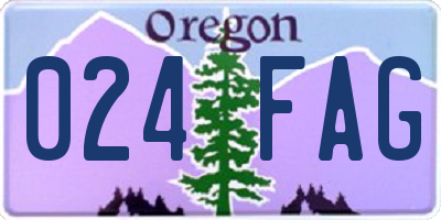 OR license plate 024FAG