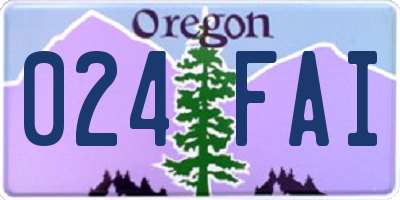 OR license plate 024FAI