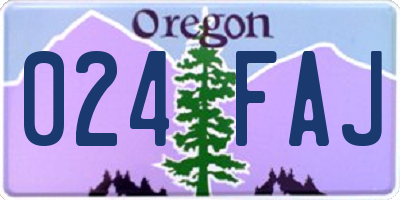 OR license plate 024FAJ