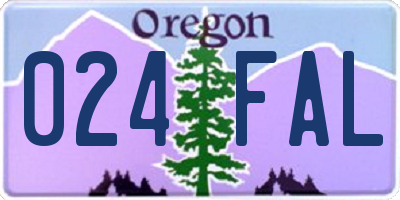 OR license plate 024FAL