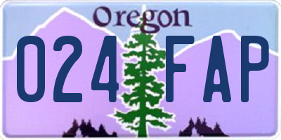OR license plate 024FAP