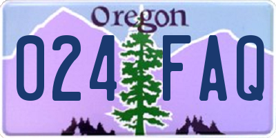 OR license plate 024FAQ