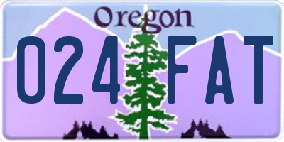 OR license plate 024FAT