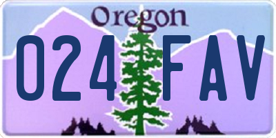 OR license plate 024FAV
