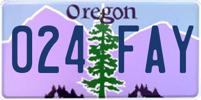 OR license plate 024FAY