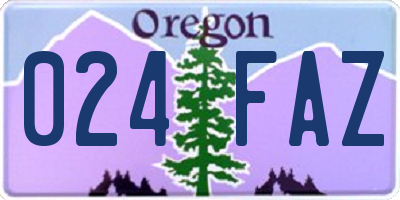 OR license plate 024FAZ