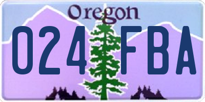 OR license plate 024FBA