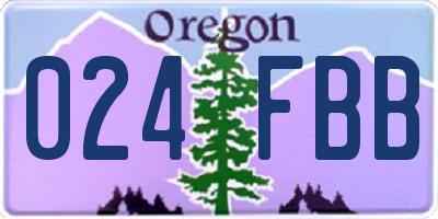 OR license plate 024FBB