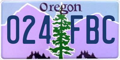 OR license plate 024FBC