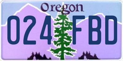 OR license plate 024FBD