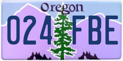 OR license plate 024FBE