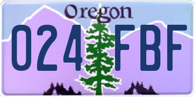 OR license plate 024FBF