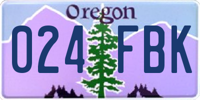 OR license plate 024FBK