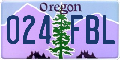 OR license plate 024FBL