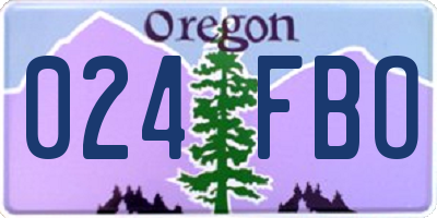 OR license plate 024FBO