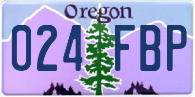 OR license plate 024FBP